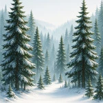 Greetings Card: Winter Forest
