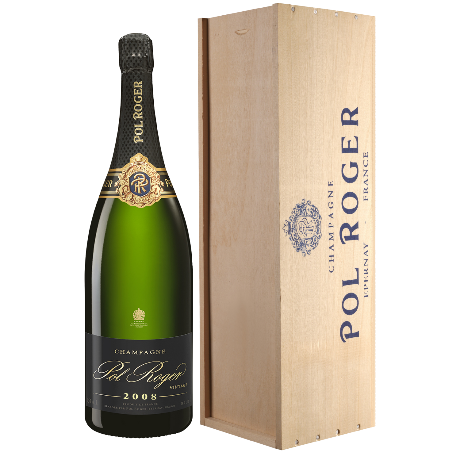 Pol Roger Brut Vintage 2008 - Wood Gift Box