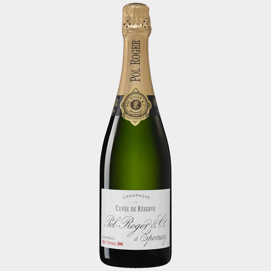 Pol Roger Brut Vintage Cuvee de Reserve Vinotheque 2006 - Wood Gift Box