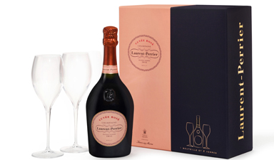 Laurent-Perrier Cuvee Rose NV + 2 Glasses Gift Set