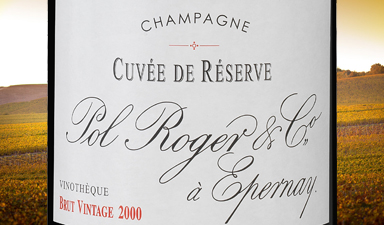Pol Roger Brut Vintage Cuvee de Reserve Vinotheque 2000 - Wood Gift Box