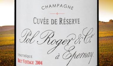 Pol Roger Brut Vintage Cuvee de Reserve Vinotheque 2004 - Wood Gift Box