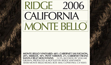 Ridge Vineyards Monte Bello 2006 - No Gift Box